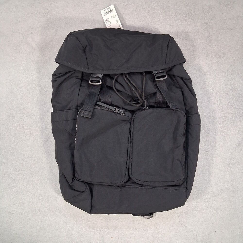 NWT Uniqlo Multi Pocket Backpack Daypack Travel Rucksack School Bag Black